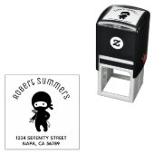 Tiny Ninja Holding Throwing Star Arch Address セルフインキングスタンプ (インサイチュ)
