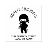 Tiny Ninja Holding Throwing Star Arch Address セルフインキングスタンプ (デザイン)