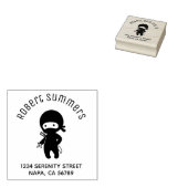 Tiny Ninja Holding Throwing Star Arch Address ラバースタンプ (押印)