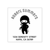 Tiny Ninja Holding Throwing Star Arch Address ラバースタンプ (インプリント)