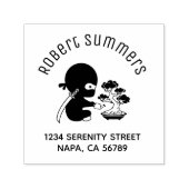 Tiny Ninja Watering Bonsai Tree Arch Address セルフインキングスタンプ (デザイン)