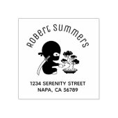 Tiny Ninja Watering Bonsai Tree Arch Address ラバースタンプ (インプリント)