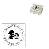 Tiny Ninja Watering Bonsai Tree Round Address ラバースタンプ (押印)