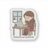 Tiny North Pole Home Office – 楽しいクリスマス シール (正面)