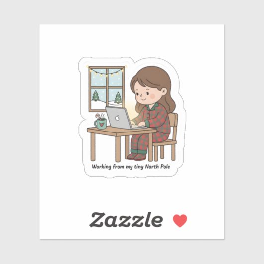Tiny North Pole Home Office – Funny Christmas シール (シート)