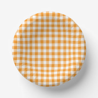 Tiny Orange and White Gingham ペーパーボウル