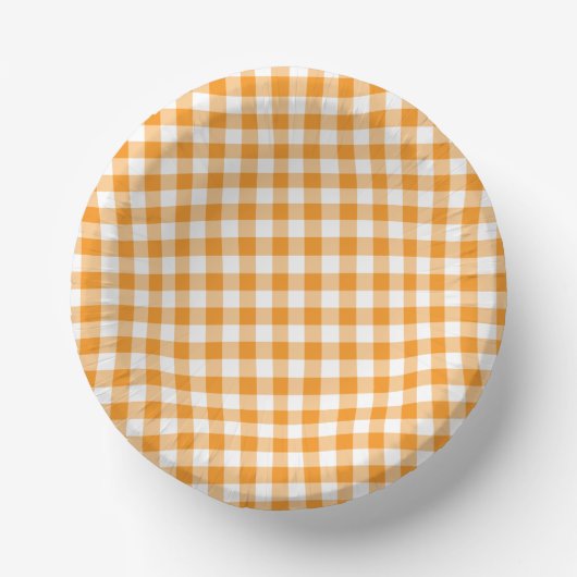 Tiny Orange and White Gingham ペーパーボウル (正面)