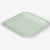 Tiny Pale Green and White Gingham ペーパープレート (傾斜あり)