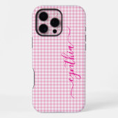 Tiny Pale Pink Gingham Signature iPhoneケース (裏面)