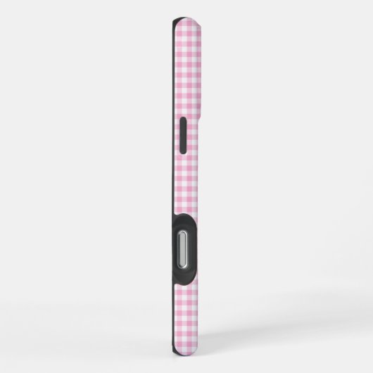 Tiny Pale Pink Gingham Signature iPhoneケース (右側面)