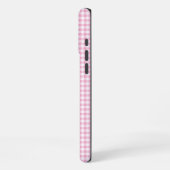 Tiny Pale Pink Gingham Signature iPhoneケース (左側面)