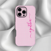 Tiny Pale Pink Gingham Signature iPhoneケース