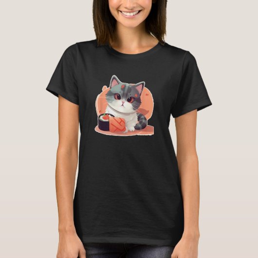 Tiny paws and tasty rolls  A cat s sushi adventure Tシャツ (正面)