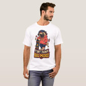 Tiny Paws Big Mood クールスケーター パグ犬 Tシャツ (正面フル)