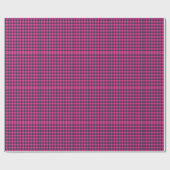 Tiny Pixel Check Plaid Pink and Dark Blue ラッピングペーパー (フラット)