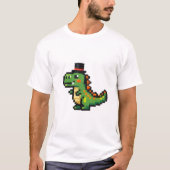 Tiny Pixel T-Rex in a Top Hat Tシャツ (正面)