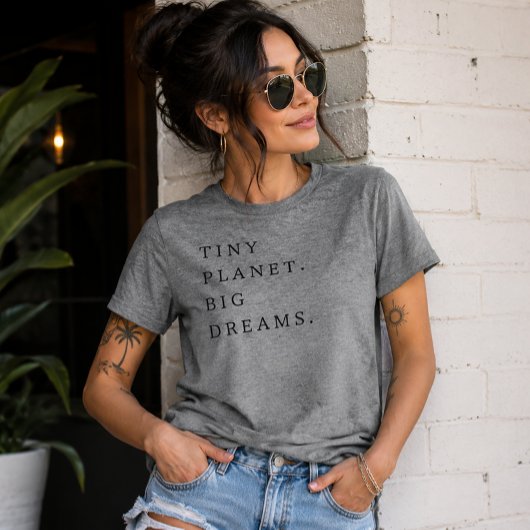 "Tiny Planet. Big Dreams." 科学者の宇宙 トライブレンドＴシャツ