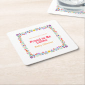 Tiny Pride, Big Culture – Proud to Be Latino Baby スクエアペーパーコースター (アングル)
