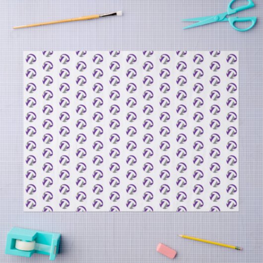 tiny purple gray volleyballs pattern 薄葉紙 (クラフト)
