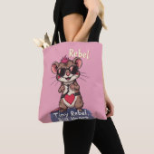 Tiny Rebel Big Heart – Cute Punk Mouse トートバッグ (クローズアップ)