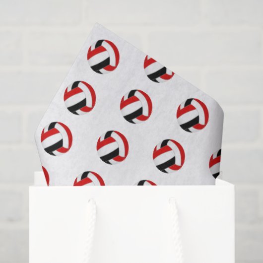 tiny red black volleyballs pattern 薄葉紙 (ギフトバッグ)