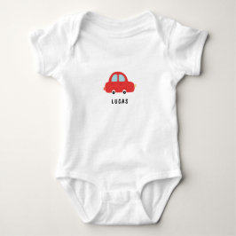 Tiny Red Car オリジナル名入れベビーボディスーツ ベビーボディスーツ