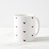 Tiny Red Hearts Minimalist Pattern Coffee Mug コーヒーマグカップ (正面右)