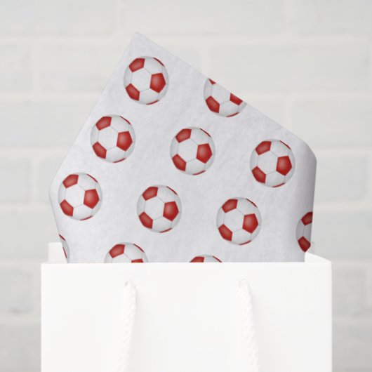 tiny red white soccer balls pattern 薄葉紙 (ギフトバッグ)