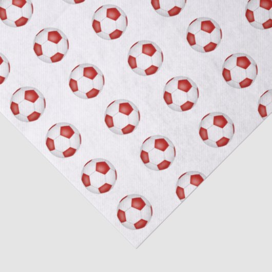 tiny red white soccer balls pattern 薄葉紙 (詳細)