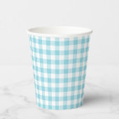 Tiny Robin Egg Blue and White Gingham 紙コップ (右)