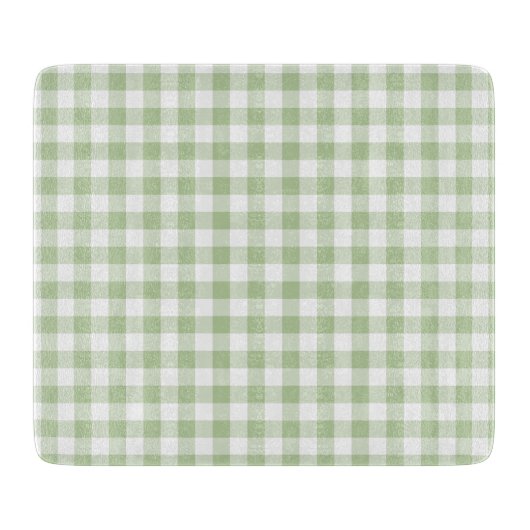 Tiny Sage and White Gingham カッティングボード (正面)