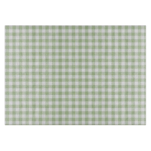 Tiny Sage and White Gingham カッティングボード (正面)