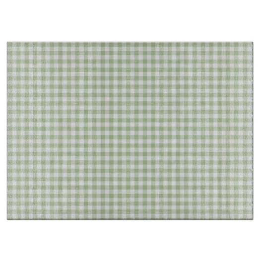 Tiny Sage and White Gingham カッティングボード (正面)