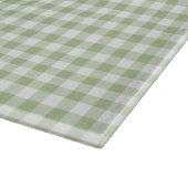 Tiny Sage and White Gingham カッティングボード (角)