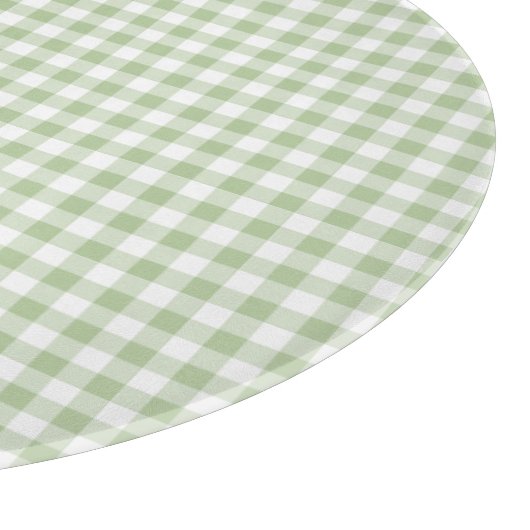 Tiny Sage and White Gingham カッティングボード (角)