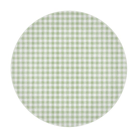 Tiny Sage and White Gingham カッティングボード (正面)