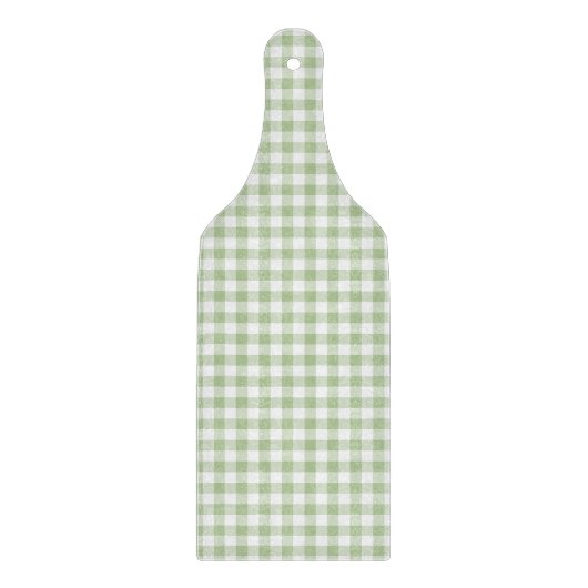 Tiny Sage and White Gingham カッティングボード (正面)