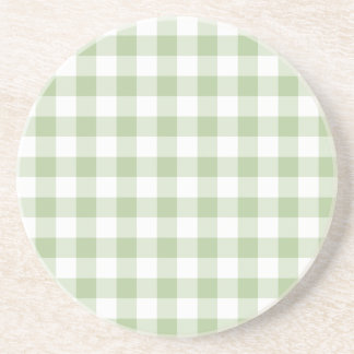 Tiny Sage and White Gingham コースター