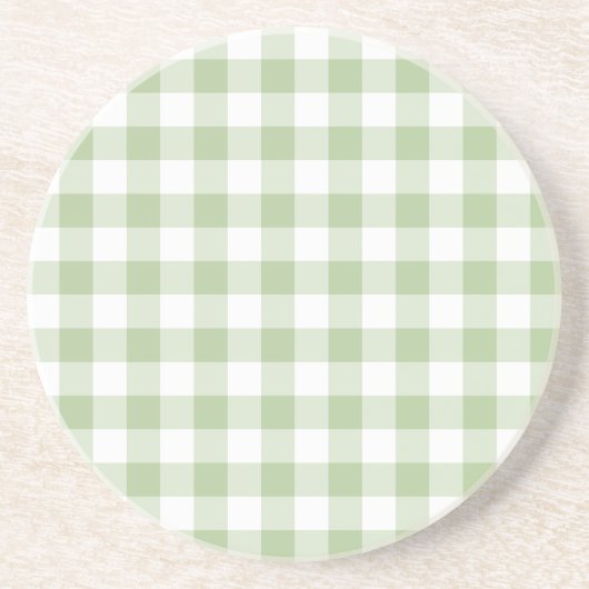 Tiny Sage and White Gingham コースター (正面)