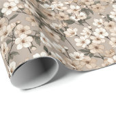 Tiny Scattered Blossoms — Understated Beige & Sage ラッピングペーパー (ロールコーナー)