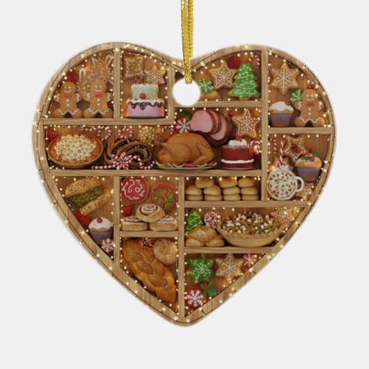 Tiny Shelves: Christmas Food edition 2Dプリント クリスマス セラミックオーナメント (正面)