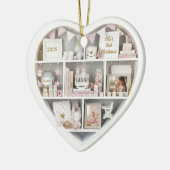 Tiny Shelves Customized Baby Girl First Christmas セラミックオーナメント (左)