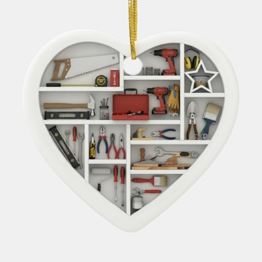 Tiny Shelves: DIY Tools - 2D print Tool Shelf セラミックオーナメント (正面)