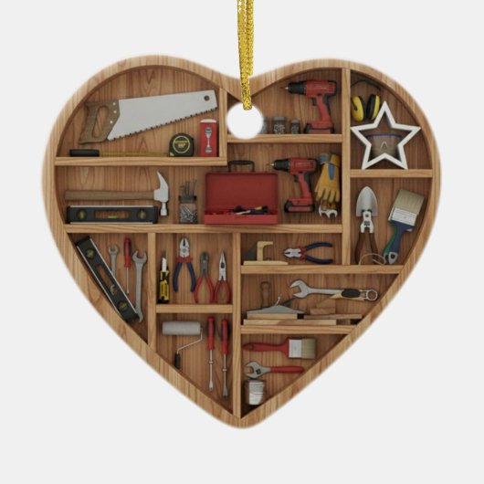 Tiny Shelves: DIY Tools - 2D print Tool Shelf セラミックオーナメント (正面)