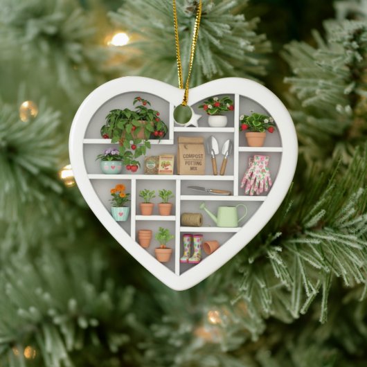 Tiny Shelves: Gardener edition (graphic print) セラミックオーナメント (ツリー)