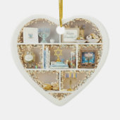 Tiny Shelves Happy Hanukkah edition 2Dprint Heart セラミックオーナメント (正面)