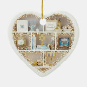 Tiny Shelves Happy Hanukkah edition 2Dprint Heart セラミックオーナメント (裏面)