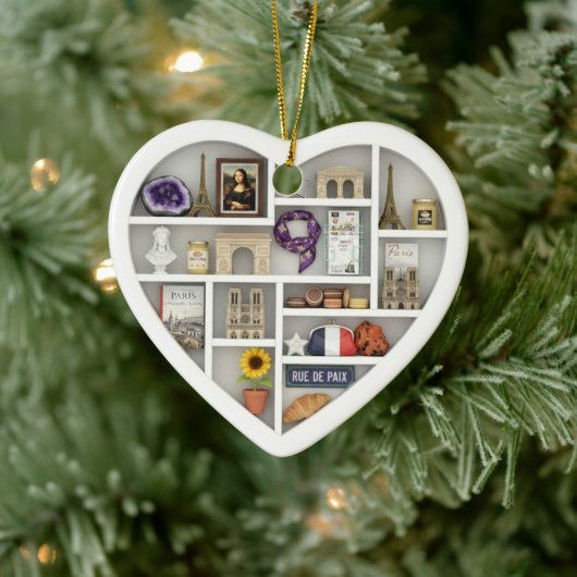 Tiny Shelves: I Love Paris France 2D print French セラミックオーナメント (ツリー)