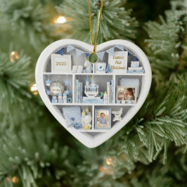 Tiny Shelves Personalized Baby Boy First Christmas セラミックオーナメント