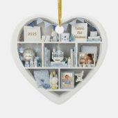 Tiny Shelves Personalized Baby Boy First Christmas セラミックオーナメント (正面)
